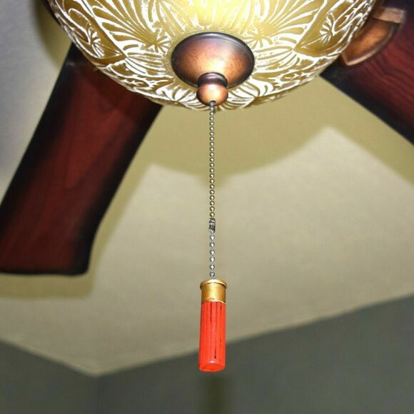 River's Edge Red Gold Shot Shell Ceiling Fan Pull 12-in Chain Ornament Gift NEW - Picture 4 of 4